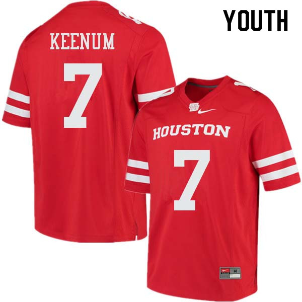 Youth #7 Case Keenum Houston Cougars College Football Jerseys Sale-Red